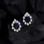 Blue Color American Diamond Earrings