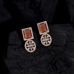 Brown Color American Diamond Earrings