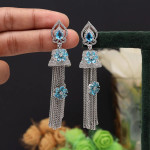 Firozi Color American Diamond Earrings