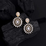 White Color American Diamond Earrings