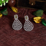 Yellow Color American Diamond Earrings