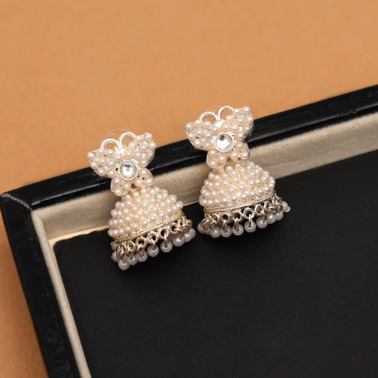 White Color Antique Earrings