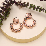 Rose Gold Color Fashion Earrings