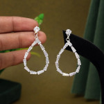 Silver Color Antique Stone Earrings