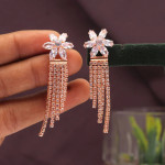 White Color Rose Gold Earrings