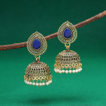 Blue Color Oxidized Earrings