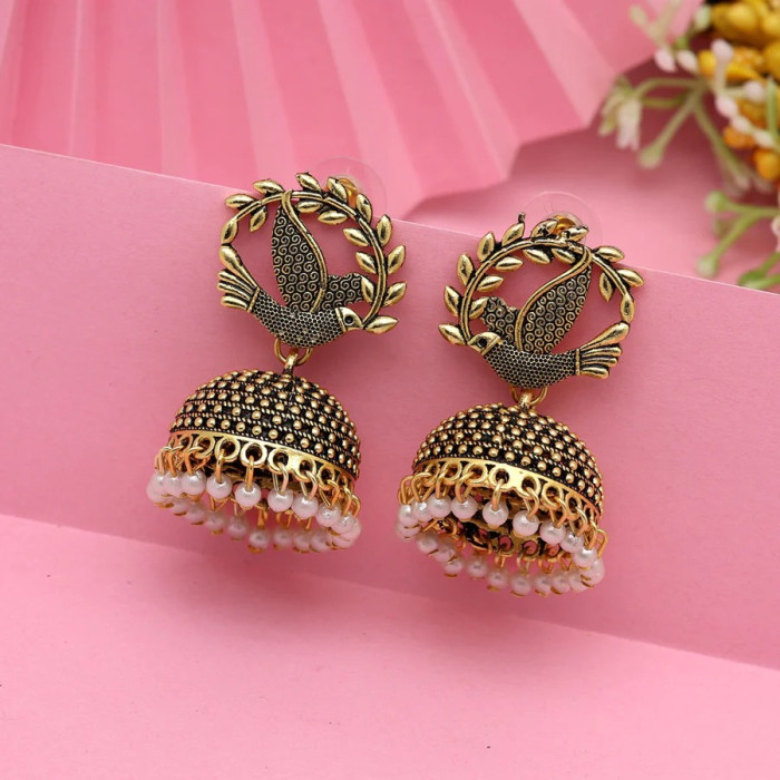 Gold Color Oxidised Earrings