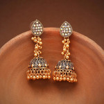 Gold Color Oxidised Earrings