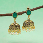 Green Color Oxidised Earrings