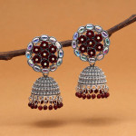 Maroon Color Oxidised Earrings