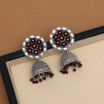 Maroon Color Oxidised Earrings