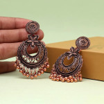 Rose Gold Color Oxidised Earrings 