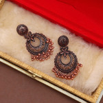 Rose Gold Color Oxidised Earrings 