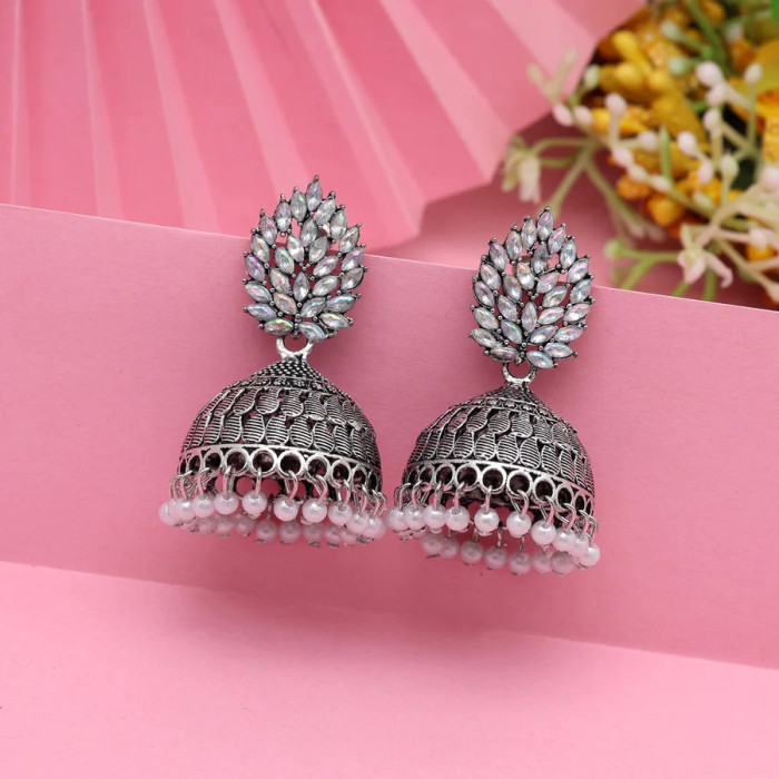 Silver Color Oxidised Earrings