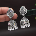 Silver Color Oxidised Earrings