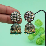 Green Color Mint Meena Earrings