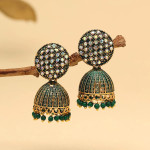 Green Color Mint Meena Earrings