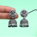 Black Color Goddess Lakshmi Mint Meena Earrings