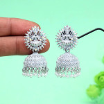 White Color Goddess Lakshmi Mint Meena Earrings