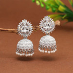 White Color Goddess Lakshmi Mint Meena Earrings