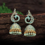 Rama Green Color Peacock Inspired Mint Meena Earrings