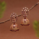 Maroon Color Oxidised Mint Meena Earrings