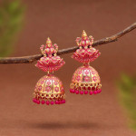 Rani Color Goddess Lakshmi Oxidised Mint Meena Earrings