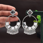 Silver Color Oxidised Earrings