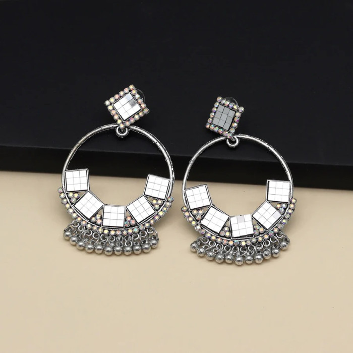 Silver Color Oxidised Earrings