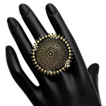 Gold Color Oxidised Ring