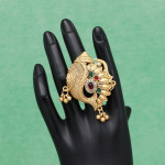 Rani & Green Color Matte Gold Rings