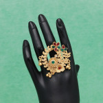 Rani & Green Color Matte Gold Rings